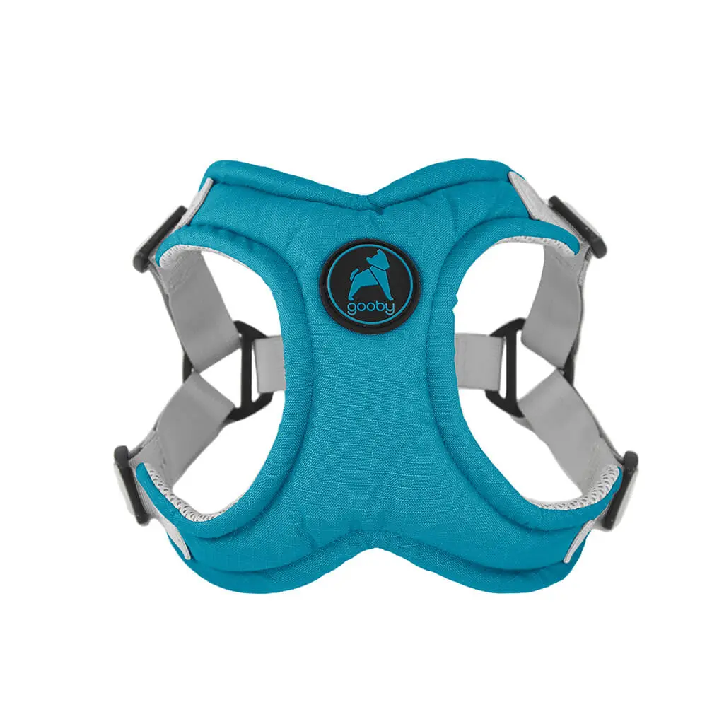 gooby-memory-foam-step-in-harness-turquoise-front-view-1024x1024px.webp